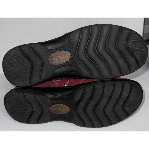 Earth Origins Womens Crowley Ankle Boots Water Repellant Suede Faux Fur Merlot 7 - Picture 13 of 14